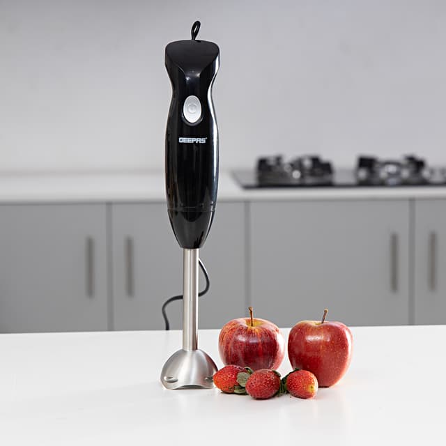 Geepas Ghb6143 Hand Blender 200w - 2 Speed Stainless Steel Blade With Detachable Stick | Ideal For Making Smoothies Milk Shakes Baby Food Years Warranty