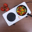 Geepas GHP32014 2000W Dual Hot Plate - Cast Iron Heating Plate 155mm - Portable Electric Hob with Temperature Control for Home, Camping & Caravan Cooking