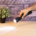 Geepas Rechargeable LED Flashlight -Hyper Bright 1W Hi-Power LED Torch Light -Built-in 400mAh Lead Acid Battery -Powerful Torch for Outdoor Activities