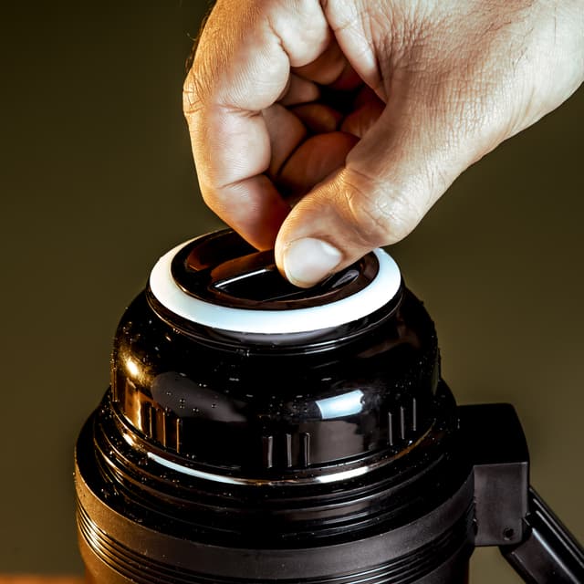 Geepas GSVB4110 Vacuum Flask, 1.2L - Stainless Steel Vacuum Bottle Keep Hot & Cold Antibacterial Topper 7 Cup - Perfect for Outdoor Sports, Fitness, Camping, Hiking, Office, School - 2 Years Warranty