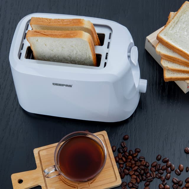 Geepas GBT36515 2 Slice Bread Toaster - Removable Crumb Tray- One Touch Cancel Button - 6 Browning Setting Control- Ideal for Home, Hotels, Restaurants, Canteens