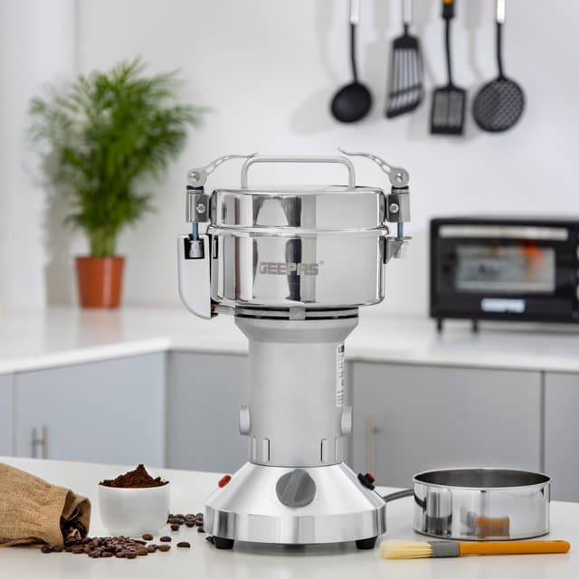 Geepas Food Processor,300g Capacity,1400w Powerful Motor, GCG41014, Stainless Steel Bowl and Blade, Safe Lid Protect Design,2 Years Warranty, Powerful Motor for Herb/Spice/Nut with Protection of Overload