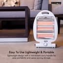 Geepas GQH9105 Quartz Heater - Electric Heater with 2 Heat Settings 600W/800W, Ideal for Home, Office, Caravans, Hotels & Garages - 2 Year Warranty