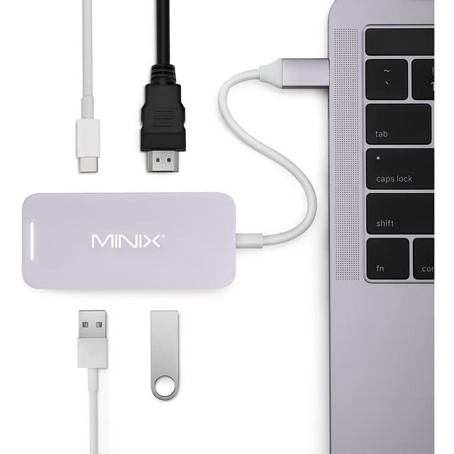 MINIX NEO C Mini, USB-C Multiport Adapter with HDMI [ Compatible with Apple MacBook and MacBook Pro ] - Grey - Grey