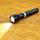 Geepas Rechargeable LED Flashlight 287mm- Hyper Bright White with 4-5 Hours Working & 2500mAh Battery - Ideal for Patrolling, Trekking, Emergency Power Cut