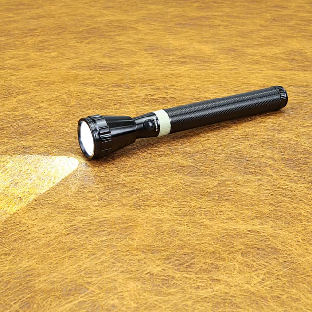 Geepas GFL51031 Rechargeable LED Flashlight - LED Torch with 2000 Meters Range, Portable Design & 3 Hours Working -Perfect for Camping Bicycle Hiking & Emergency