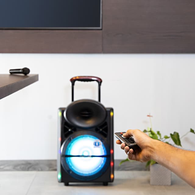 مكبرات صوت للحفلات 12 بوصة مع مايكروفون جيباس  Geepas GMS8567 12-Inch Trolley Bluetooth Speaker