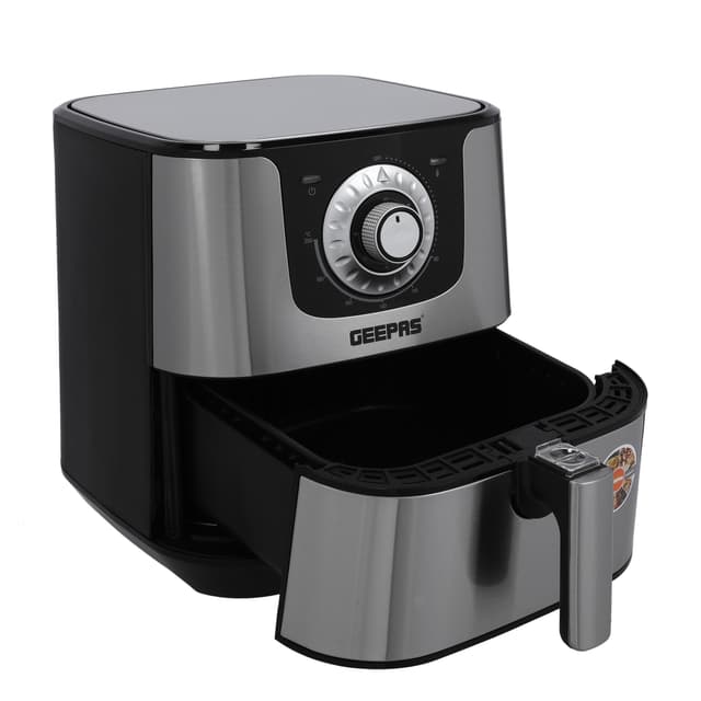 Geepas Air Fryer - 5.5L Non-Stick Basket with Comfortable Handle - Oil-Free Countertop Oven with Overheat Protection - 60 min Timer with Temperature Control