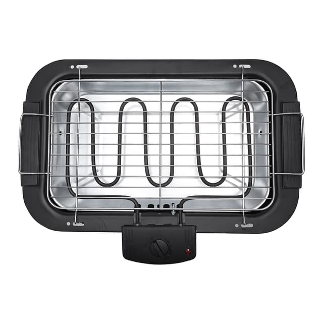 Geepas 2000W Electric Barbecue Grill - Table Grill, Auto-Thermostat Control with Overheat Protection - Space Saving, Detachable Heating Element - Ideal for BBQ Perfect for both Indoor & Outdoor cooking - 2 Years Warranty