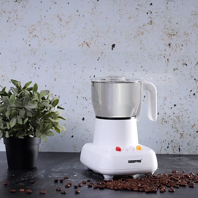 طاحونة قهوة كهربائية 600 واط 300 مل ستانلس ستيل جيباس Geepas Stainless Steel 300Ml 600W Electric Coffee Grinder