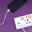محول كهرباء Geepas 3 Way Extension Socket with 2 USB Port