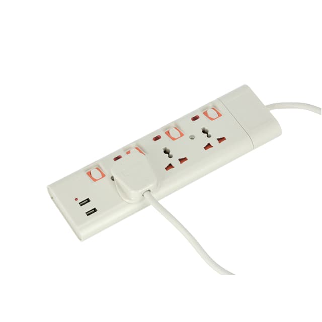 محول كهرباء Geepas 3 Way Extension Socket with 2 USB Port