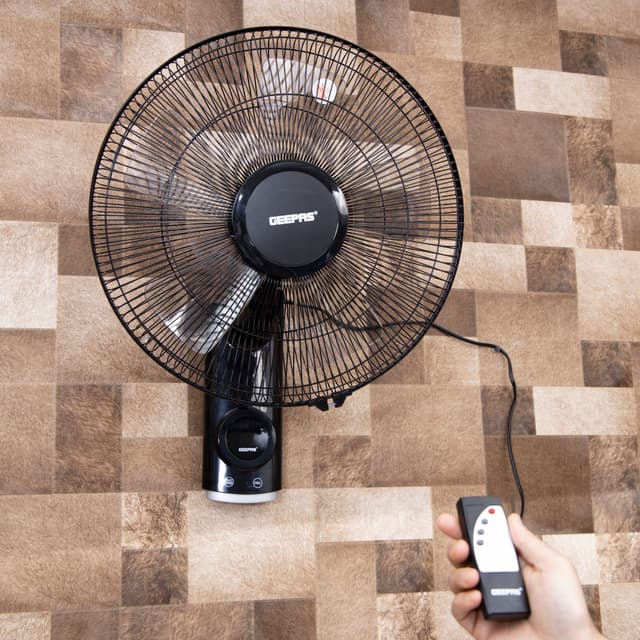 مروحة جدارية 3 سرعات 16 انش 60 واط حماية من الحرارة الزائدة جيباس Geepas Overheat protection 60W 16-Inch 3 Speed Wall Fan