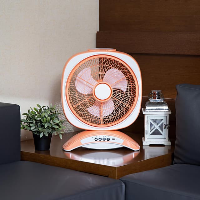 Geepas GF969-OR 14'' Rechargeable Fan - Personal Portable Fan with 20Pcs Bright LED Light & 3-Speed Electric USB Travel Fan for Office, Home and Travel Use