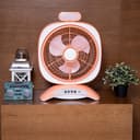Geepas GF969-OR 14'' Rechargeable Fan - Personal Portable Fan with 20Pcs Bright LED Light & 3-Speed Electric USB Travel Fan for Office, Home and Travel Use