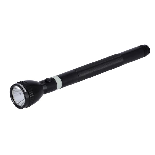 Geepas Rechargeable LED Flashlight 363mm - Portable Torch - Charge Multiple Times, 6 Hours Working with 1900 mAh Battery - Ideal for Walk, Camps, Trekking & More
