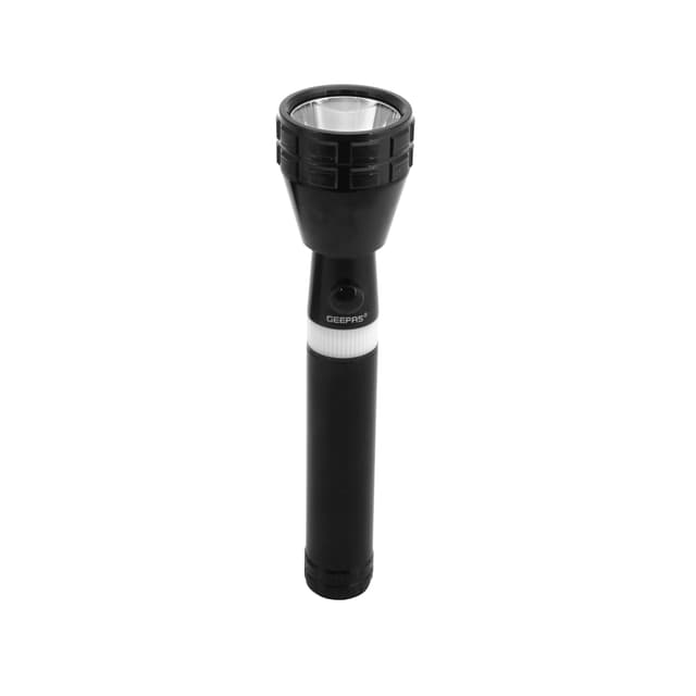 Geepas GFL4623 3Pcs Rechargeable Led Flashlight 265MM - Portable Aluminium Body with Optimized Electronics - 2 Hours Continuous Working - 2 Years Warranty