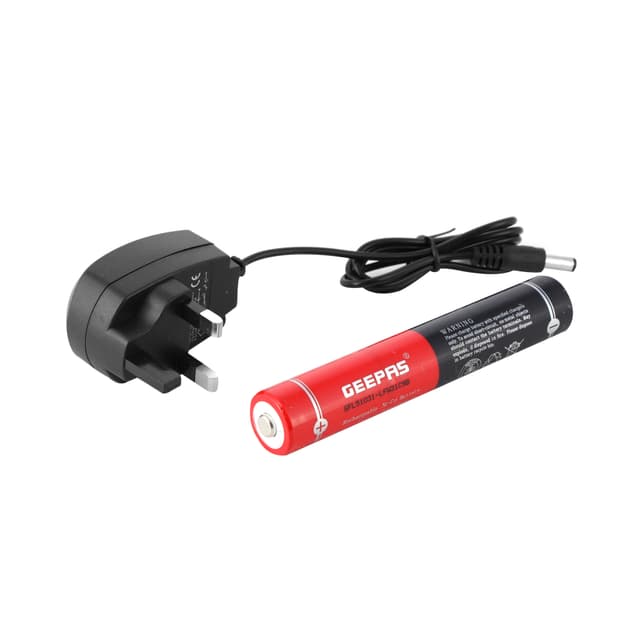Geepas GFL51031 Rechargeable LED Flashlight - LED Torch with 2000 Meters Range, Portable Design & 3 Hours Working -Perfect for Camping Bicycle Hiking & Emergency