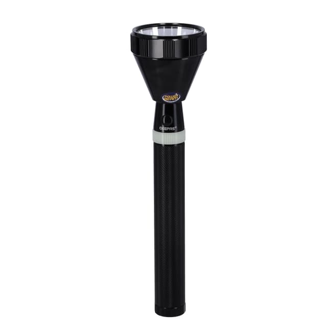 Geepas 2500mAh Rechargeable LED Flashlight - 2000 Meter Range Portable Design with 6 Hours Continuous Working -Pocket Flashlight for Camping Bicycle Hiking & More