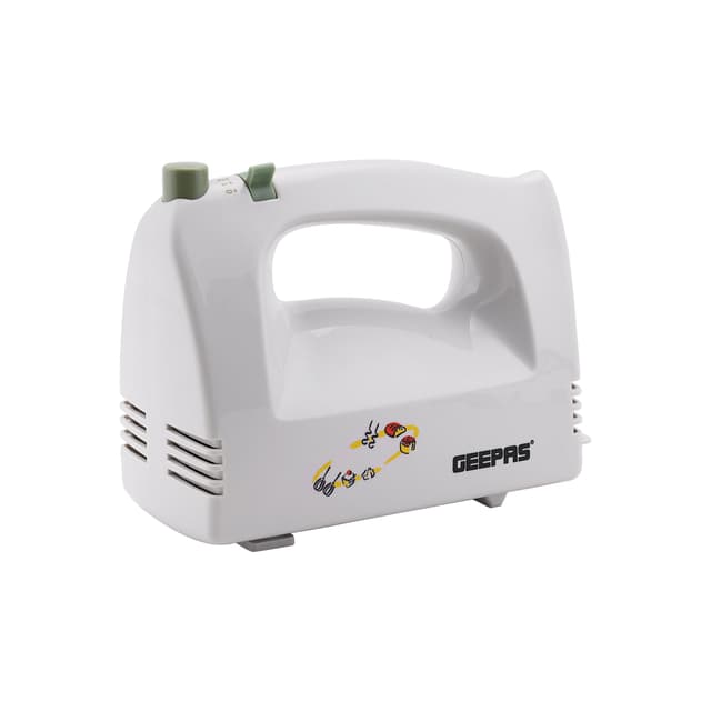 Geepas 250W Hand Mixer with Stand & Bowl - 5 Speed Controls with Detachable Stainless-Steel 2 Beater & 2 Dough Hooks -Ideal for Whipping, Blending & Beating