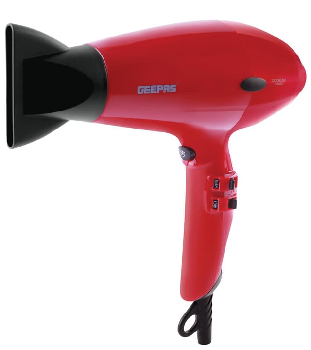 Geepas GHD86007 2000W Ionic Hair Dryer - Professional Conditioning Hair Dryer for Frizz Free Styling with Concentrator - 2-Speed & 3 Temperature Settings, Cool Shot Function Powerful - 2-Years Warranty