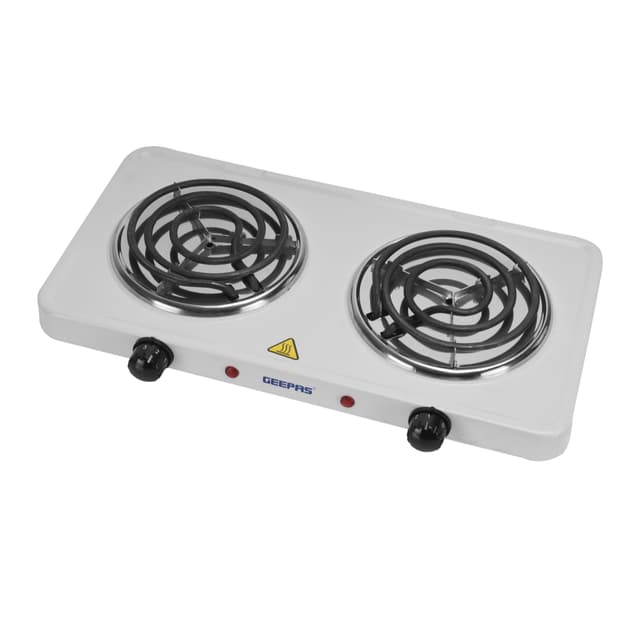 طباخ كهربائي Geepas Electric Double Hot Plate - 2000W Dual Hot Plate for Flexible Precise Table Top Cooking Spiral Heating Plates
