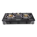 Geepas GK4281 3-Burner Gas Hob Attractive Design - Tempered Glass Worktop Automatic Ignition, 3 Heating Zones - Portable Cooktop - Ideal for Home, Office and More - 2 Years Warranty