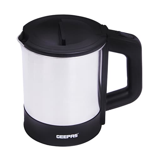 غلاية ماء كهربائية Geepas 1350W 1.0L Travel Electric Kettle - Stainless Steel Housing, Boil-Dry & Overheat Protection