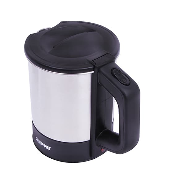 غلاية ماء كهربائية Geepas 1350W 1.0L Travel Electric Kettle - Stainless Steel Housing, Boil-Dry & Overheat Protection