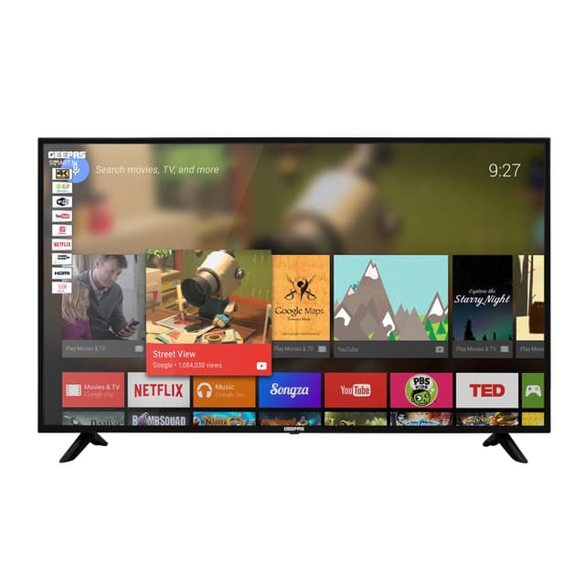 تلفزيون جيباس 58 انش مع نظام أندرويد Geepas Smart LED TV Wifi, Android 7.0 with E-Share