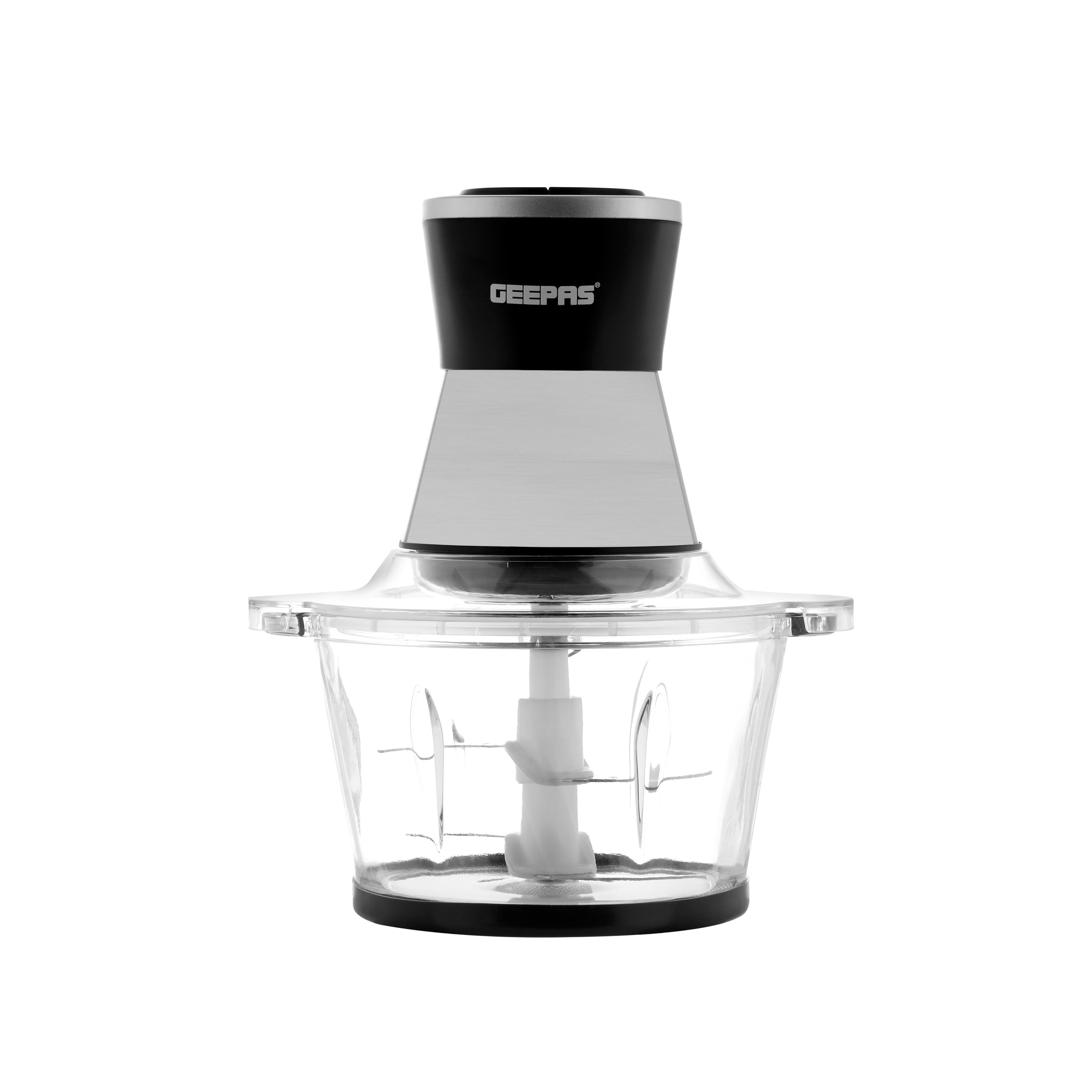 Geepas 2L Multi Copper With Garlic Peeler - 2 Speed with 4Pcs Stainless Steel Blades - Glass Bowl - 500W - Ideal for Chopping Garlic Ginger, Vegetables, Onions, Nuts & More