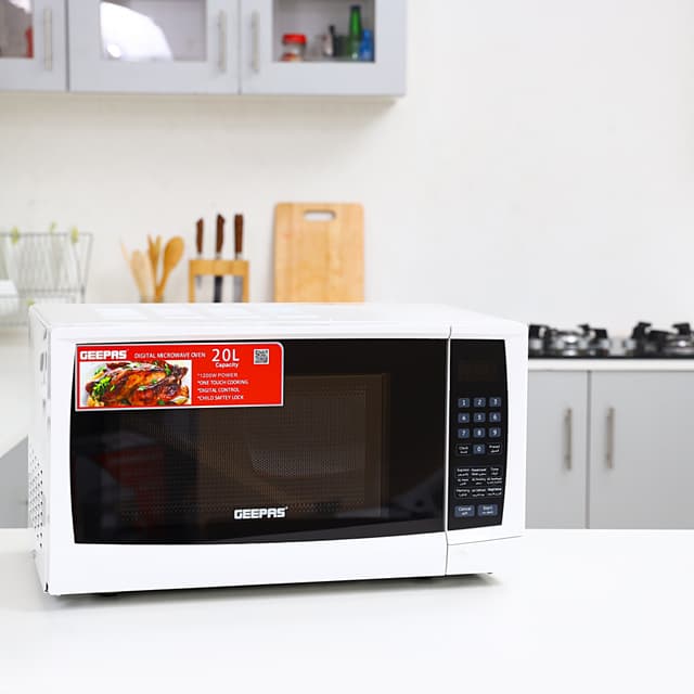 Geepas 20L 1200W Digital Microwave Oven with Multiple Cooking Menus GMO1895 