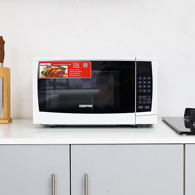 Geepas 20L 1200W Digital Microwave Oven with Multiple Cooking Menus GMO1895 
