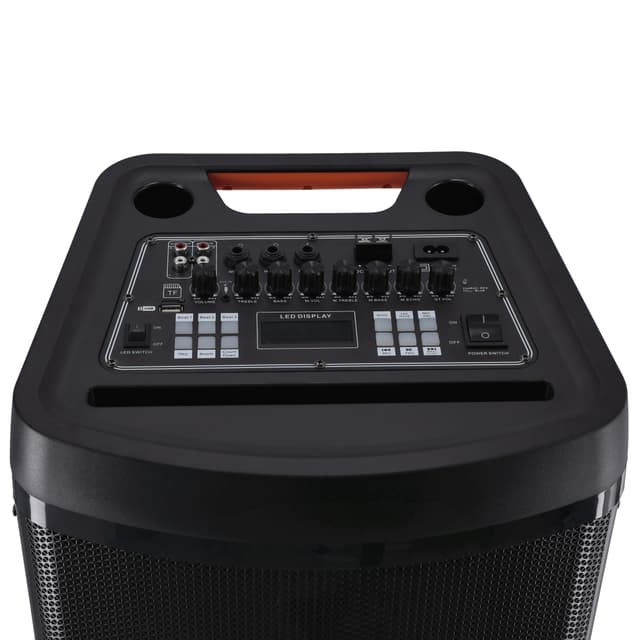 Geepas Hi-Fi Speaker With Uhf Mic & Remote | Usb Bt Gms11153 Tf Fm And Tws Functions Includes Aux/Guitar Input 2*12" Dj