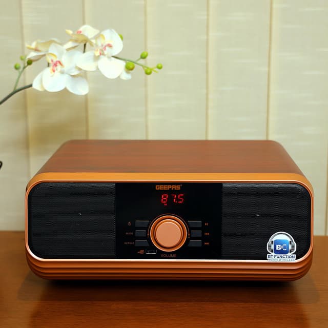 مكبر صوت Geepas 2.1 Bluetooth Speaker - Portable Bluetooth Speaker with Stereo Hi-Fi Bass, Led Display