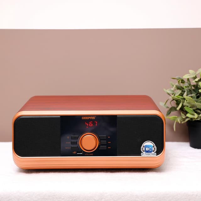 مكبر صوت Geepas 2.1 Bluetooth Speaker - Portable Bluetooth Speaker with Stereo Hi-Fi Bass, Led Display