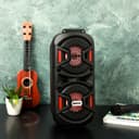 Geepas Rechargeable Portable Speaker - Portable Handle with 1500 MAH Huge Battery- TWS Connection & Compatible with BT/ USB/ AUX/ FM/ Micro SD - Ideal for Home, Hotels, Trips & Outdoor Use