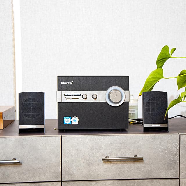 Geepas GMS8516 2.1 Multimedia Speaker - 20000 Watts PMPO with Powerful Woofer- USB, Bluetooth, Ideal Pc, Ps4, Xbox, Tv, Smartphone, Tablet, Music Player