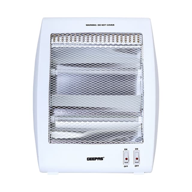 Geepas GQH9106 Quartz Heater - Electric Heater with 2 Heat Settings 400W/800W - Ideal for Home, Office, Caravans, Hotels & Garages - 2 Year Warranty