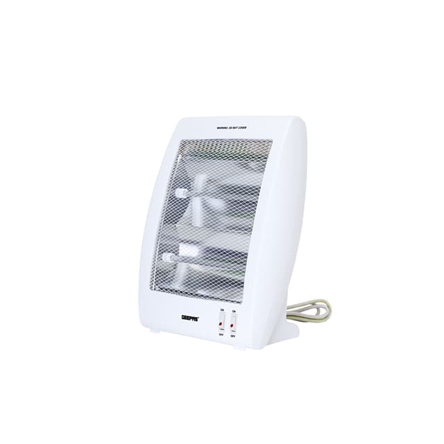 Geepas GQH9106 Quartz Heater - Electric Heater with 2 Heat Settings 400W/800W - Ideal for Home, Office, Caravans, Hotels & Garages - 2 Year Warranty