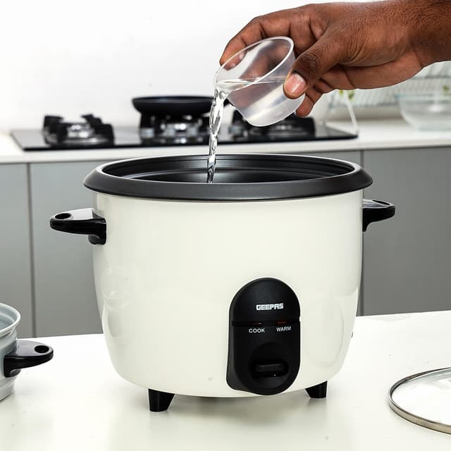 Geepas GRC35011 1.5L Automatic Rice Cooker 500W - Steam Vent Lid & Simple One Touch Operation -Make Rice, Steam Healthy Food & Vegetables - 2 Year Warranty
