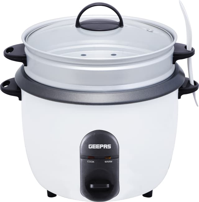 Geepas GRC35011 1.5L Automatic Rice Cooker 500W - Steam Vent Lid & Simple One Touch Operation -Make Rice, Steam Healthy Food & Vegetables - 2 Year Warranty