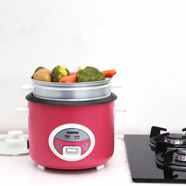 طباخ كهربائي بسعة 1.8 لتر Geepas 1.8L Deluxe Ricer Cooker 700W