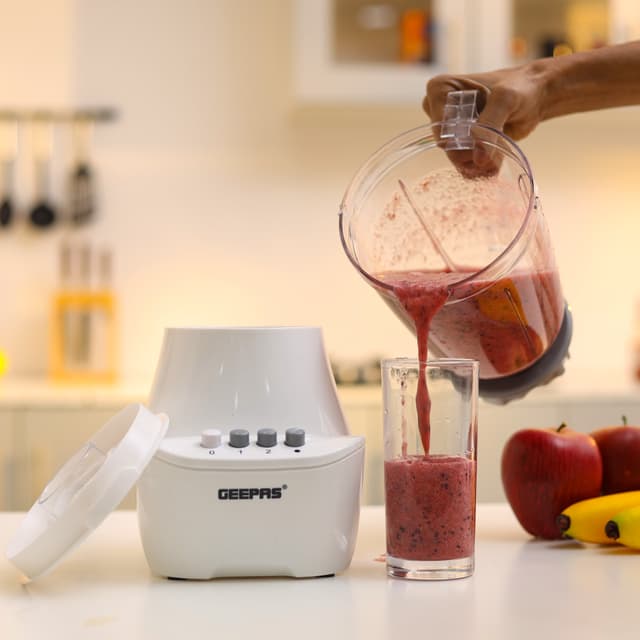 خلاط كهربائي بسعة 1.5 لتر Geepas 400W , 3 in 1 Blender , 1.5L Unbreakable Jar
