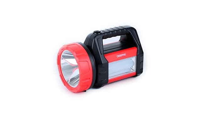 Geepas Rechargeable Search Light with Lantern - Hand held LED Torch 16 Hours Working with 2000mAh Battery - Perfedt for Camping, Trekking, Outdoor- 2 Years Warranty