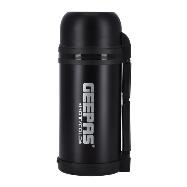 Geepas GSVB4110 Vacuum Flask, 1.2L - Stainless Steel Vacuum Bottle Keep Hot & Cold Antibacterial Topper 7 Cup - Perfect for Outdoor Sports, Fitness, Camping, Hiking, Office, School - 2 Years Warranty
