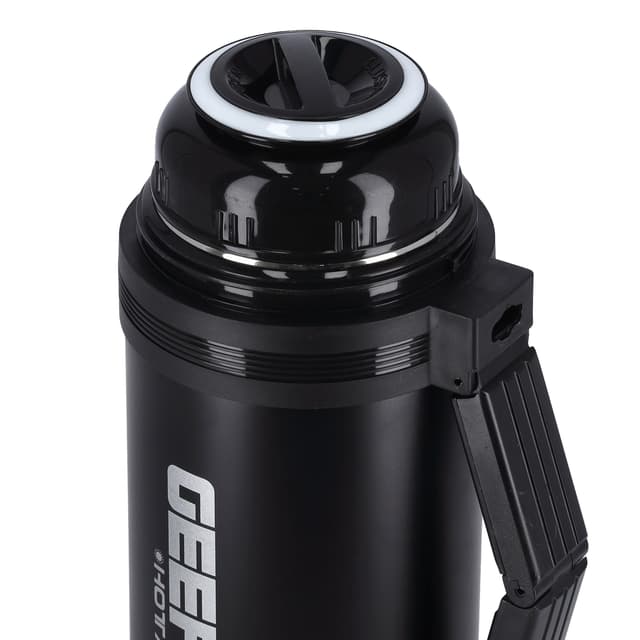 Geepas GSVB4110 Vacuum Flask, 1.2L - Stainless Steel Vacuum Bottle Keep Hot & Cold Antibacterial Topper 7 Cup - Perfect for Outdoor Sports, Fitness, Camping, Hiking, Office, School - 2 Years Warranty