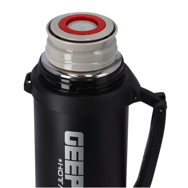 Geepas GSVB4111 Vacuum Flask, 1.5L - Stainless Steel Vacuum Bottle Keep Hot & Cold Antibacterial topper & Cup - Perfect for Outdoor Sports, Fitness, Camping, Hiking, Office, School - 2 Year Warranty