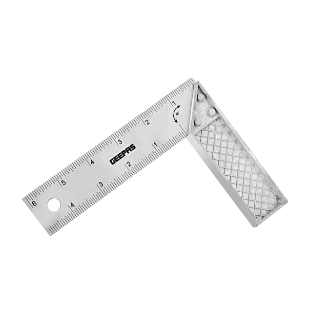 مسطرة زاوية جيباس 6 انش بزاوية 90 درجة من الفولاذ المقاوم للصدأ Geepas Try Square with Metal Handle 6" - 90  Angle Corner Ruler