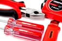 Geepas GT7649N 5-in-1 Combination Tool Set, Color Red, Includes Combination Pliers, Slot And Cross Screwdrivers, Measuring Tapeline, Utility Cutter